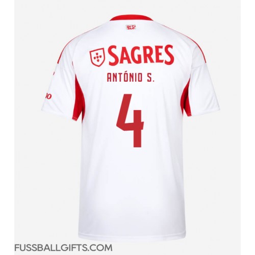 Benfica Antonio Silva #4 Fußballbekleidung Auswärtstrikot 2025-26 Kurzarm